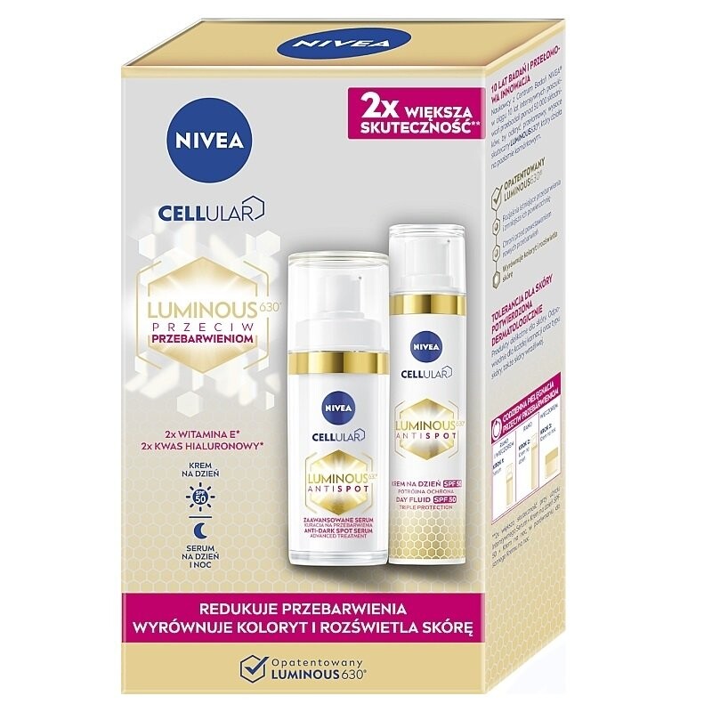 Nivea, Cellular Luminous 630, набор косметики для лица, 2 шт
Nivea, Cellular Luminous 630, набор косметики для лица, 2 шт