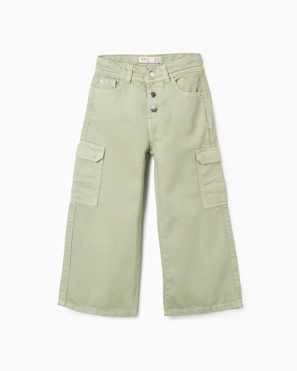 Детские брюки из саржи с широкими штанинами и карманами карго Zippy, светло-зеленый
Детские брюки из саржи с широкими штанинами и карманами карго Zippy, светло-зеленый