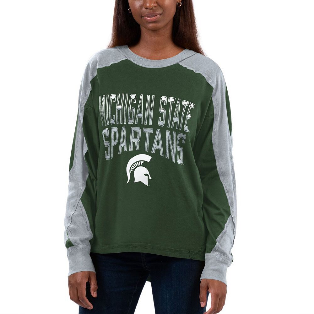 Женская зеленая/серая футболка G-III 4Her от Carl Banks Michigan State Spartans Smash Oversized с длинным рукавом, цвет Msu Green
Женская зеленая/серая футболка G-III 4Her от Carl Banks Michigan State Spartans Smash Oversized с длинным рукавом, цвет Msu Green