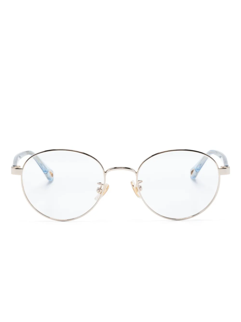 Очки в круглой оправе с логотипом Chloé, золотистый
Очки в круглой оправе с логотипом Chloé, золотистый