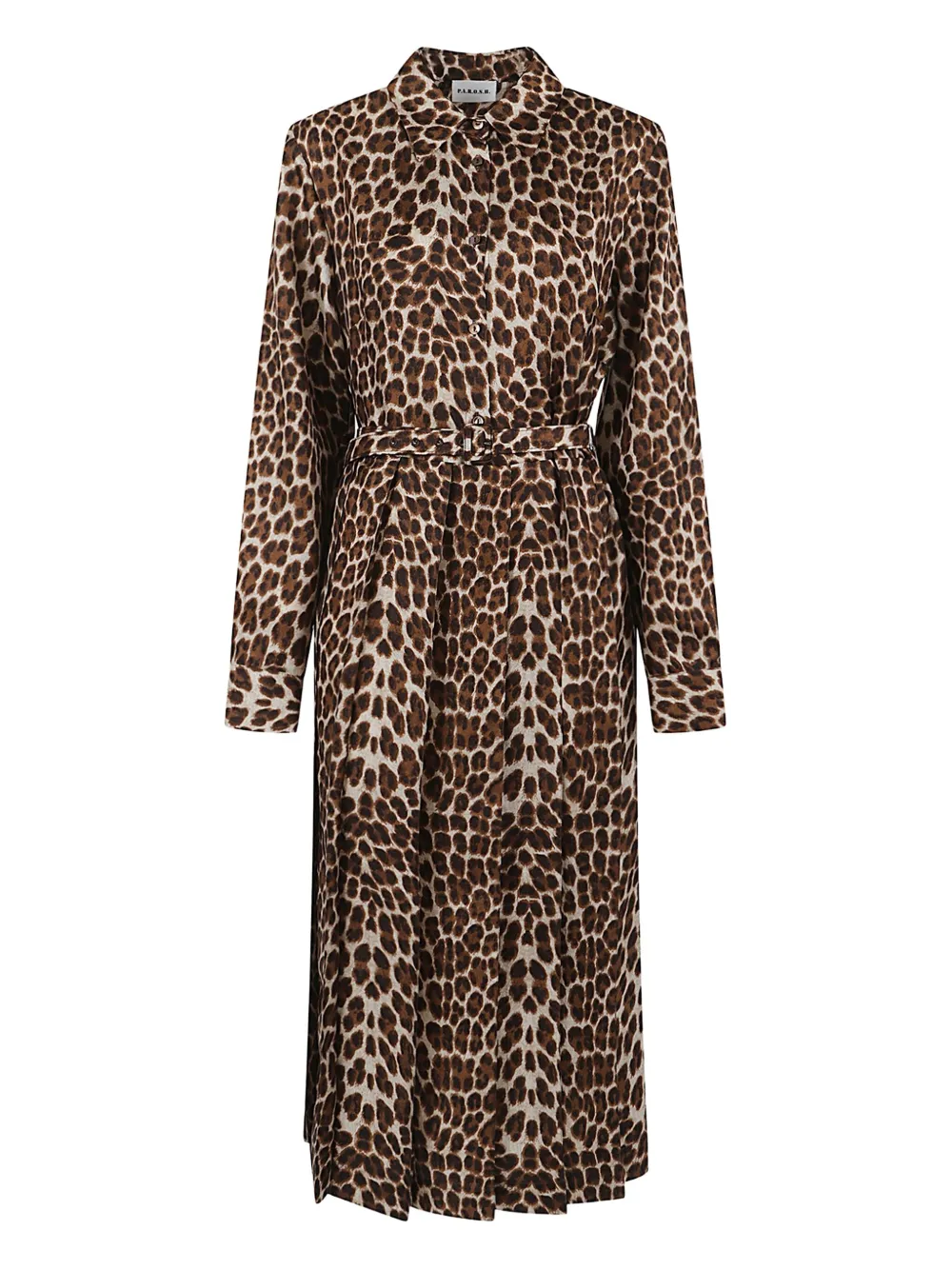 Платье с животным принтом и поясом P.A.R.O.S.H., коричневый
Платье с животным принтом и поясом P.A.R.O.S.H., коричневый