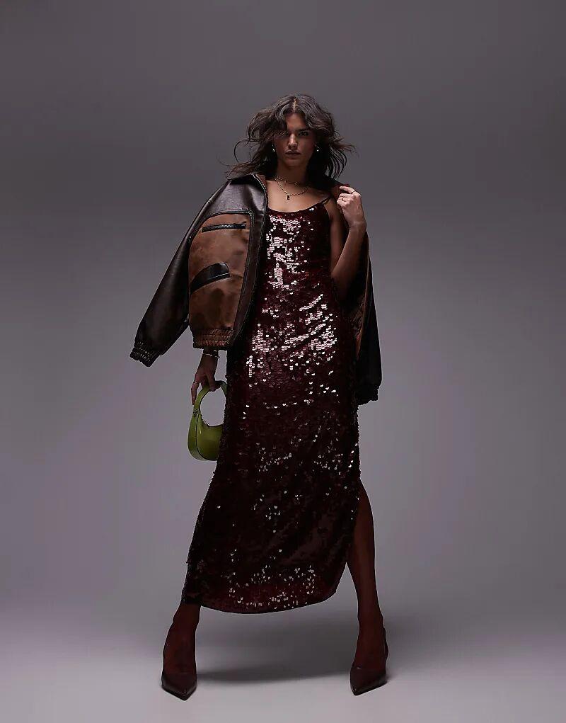 Платье-комбинация макси премиум-класса с пайетками цвета oxblood Topshop
Платье-комбинация макси премиум-класса с пайетками цвета oxblood Topshop