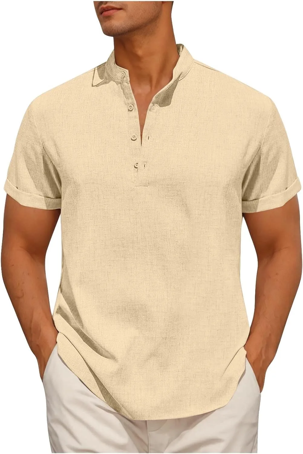 Мужская летняя футболка с коротким рукавом и воротником стойкой TXGMNA
Мужская летняя футболка с коротким рукавом и воротником стойкой TXGMNA