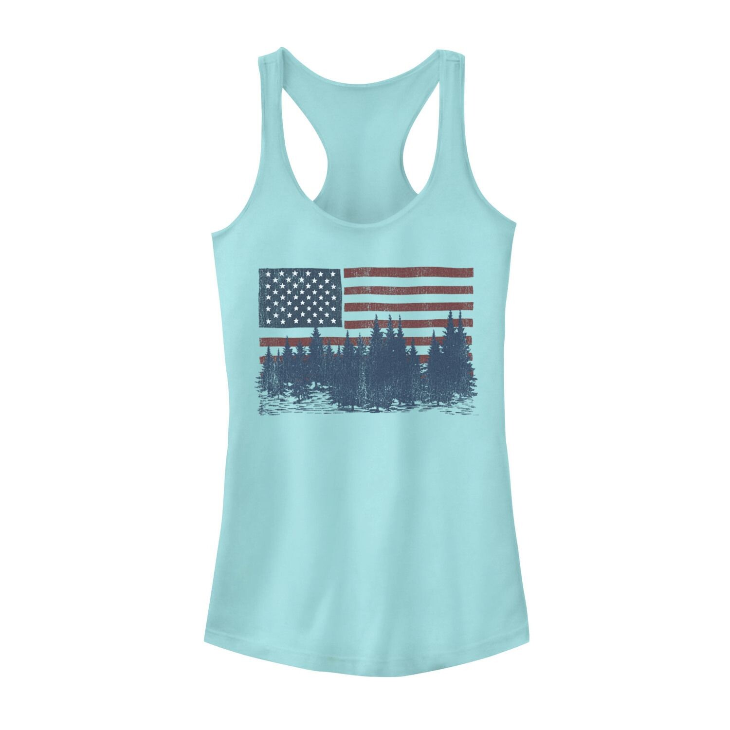 Юниорская майка с флагом Америки и лесным силуэтом
Юниорская майка с флагом Америки и лесным силуэтом