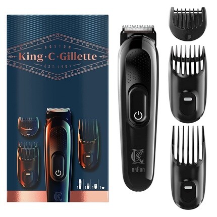 Беспроводной мужской триммер для бороды King C. с 3 сменными насадками, Gillette
Беспроводной мужской триммер для бороды King C. с 3 сменными насадками, Gillette