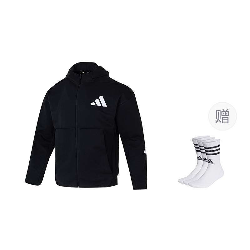 Спортивная куртка ZNE на молнии с капюшоном Adidas, черный (includes 3 pairs of adidas socks)
Спортивная куртка ZNE на молнии с капюшоном Adidas, черный (includes 3 pairs of adidas socks)