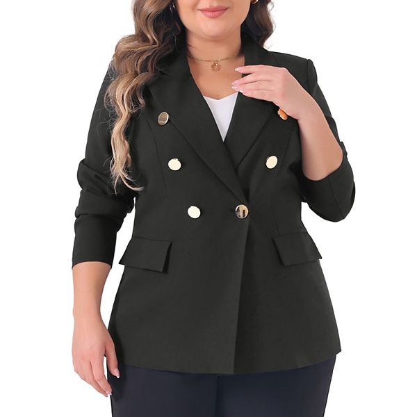 Женский блейзер plus size с вырезом лацкана, двубортный, с длинными рукавами Agnes Orinda, Black
Женский блейзер plus size с вырезом лацкана, двубортный, с длинными рукавами Agnes Orinda, Black