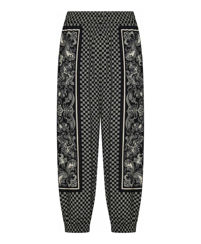 Повседневные брюки из вискозы с мини монограммным принтом Balmain, черный
Повседневные брюки из вискозы с мини монограммным принтом Balmain, черный