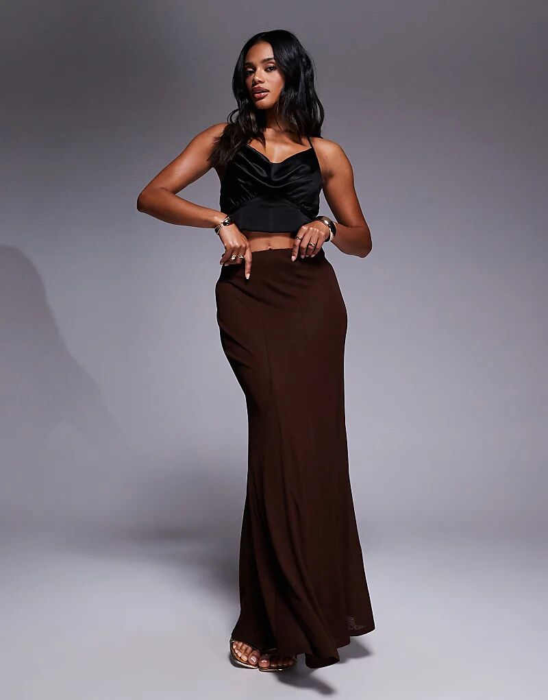 Полупрозрачная юбка макси ASOS DESIGN в коричневом цвете
Полупрозрачная юбка макси ASOS DESIGN в коричневом цвете