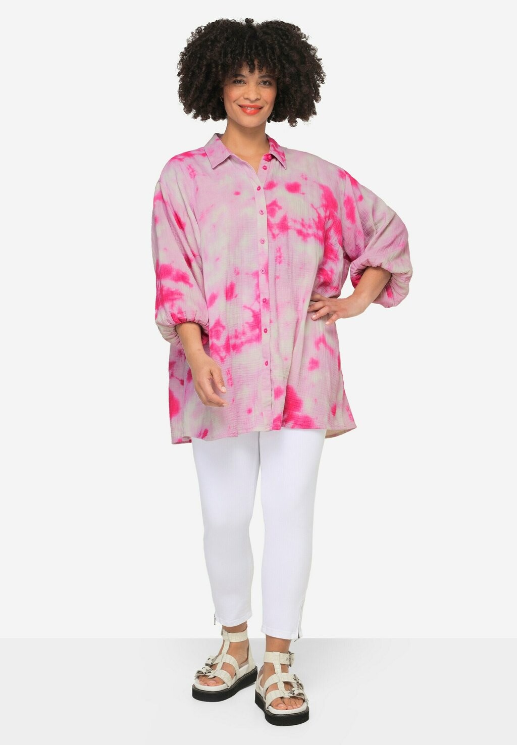 Блузка на пуговицах BATIKMUSTER Angel of Style, розовый 
Блузка на пуговицах BATIKMUSTER Angel of Style, розовый