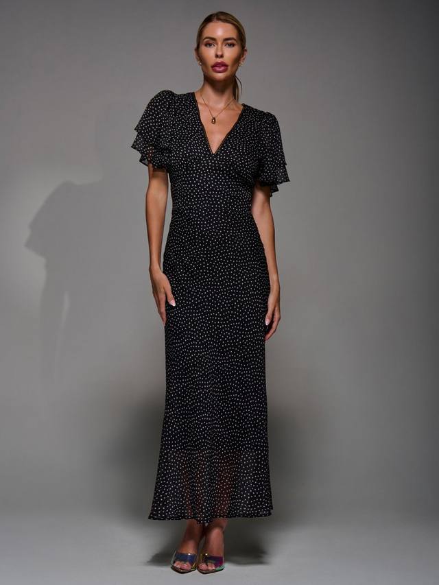 Платье миди из шифона с V-образным вырезом и рукавами с воланами Jolie Moi, Black/Multi
Платье миди из шифона с V-образным вырезом и рукавами с воланами Jolie Moi, Black/Multi