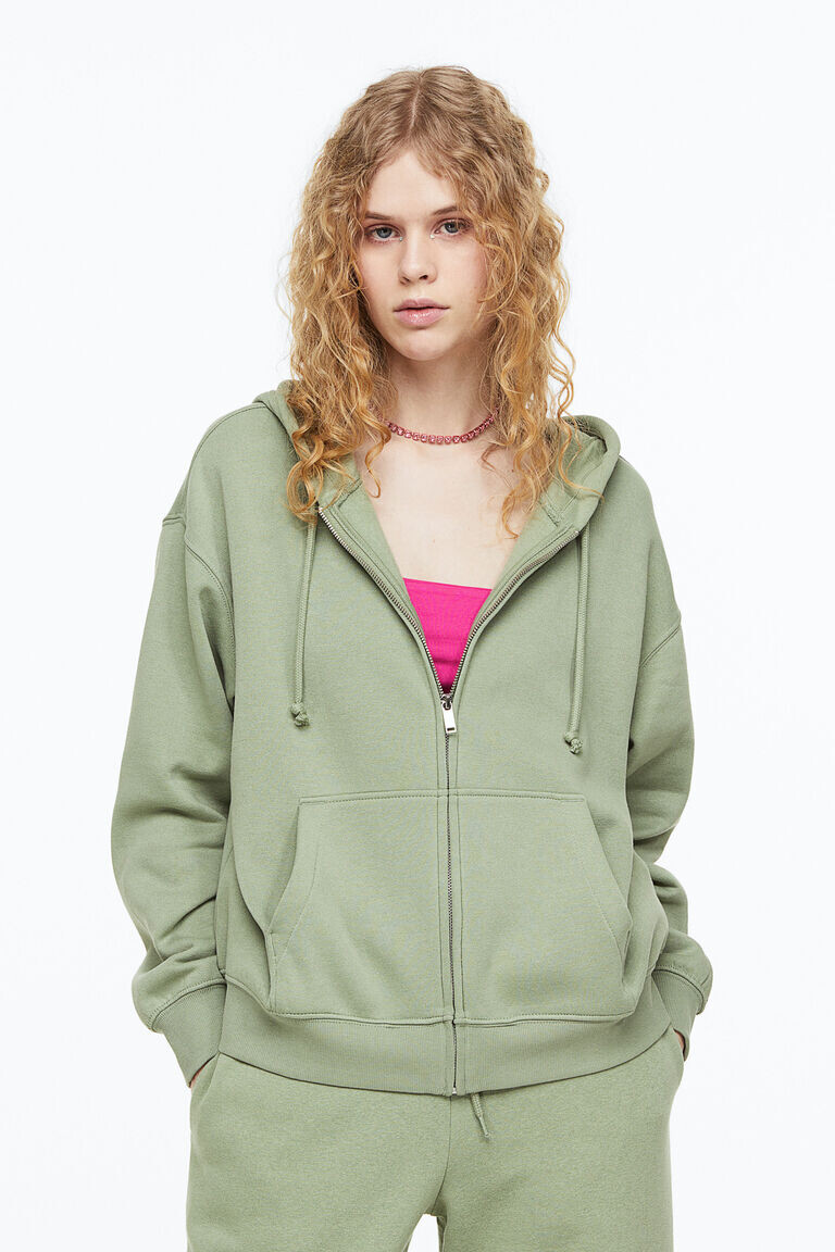 Толстовка на молнии H&M, хаки
Толстовка на молнии H&M, хаки