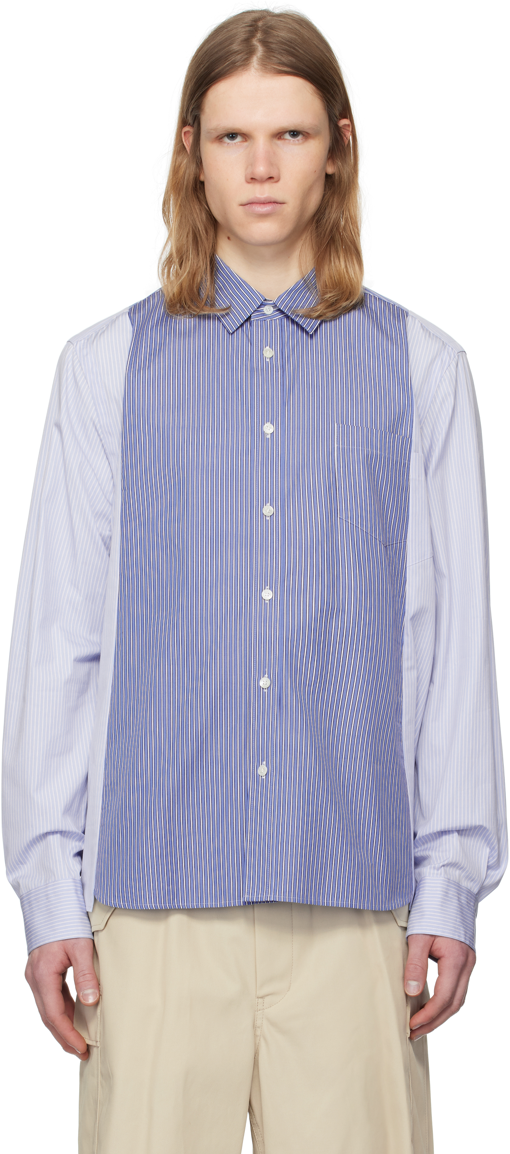 Синяя рубашка из хлопкового поплина sacai
Синяя рубашка из хлопкового поплина sacai