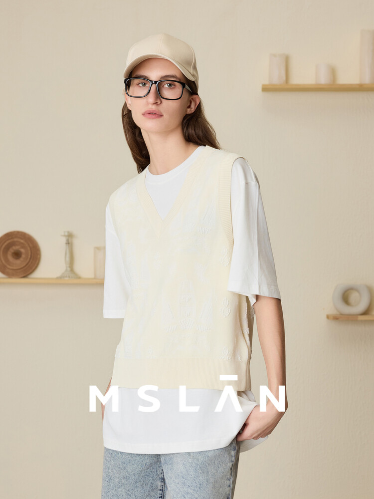 Жилет вязаный женский Mslan с V-образным вырезом, кремовый
Жилет вязаный женский Mslan с V-образным вырезом, кремовый