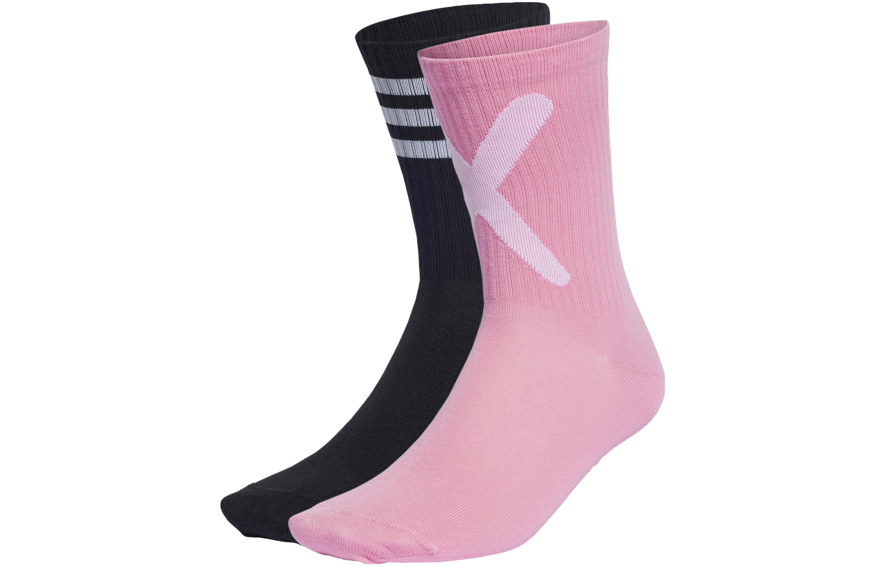 Унисекс носки до середины икры Adidas, 2 пары (розовый+черный) 
Унисекс носки до середины икры Adidas, 2 пары (розовый+черный)