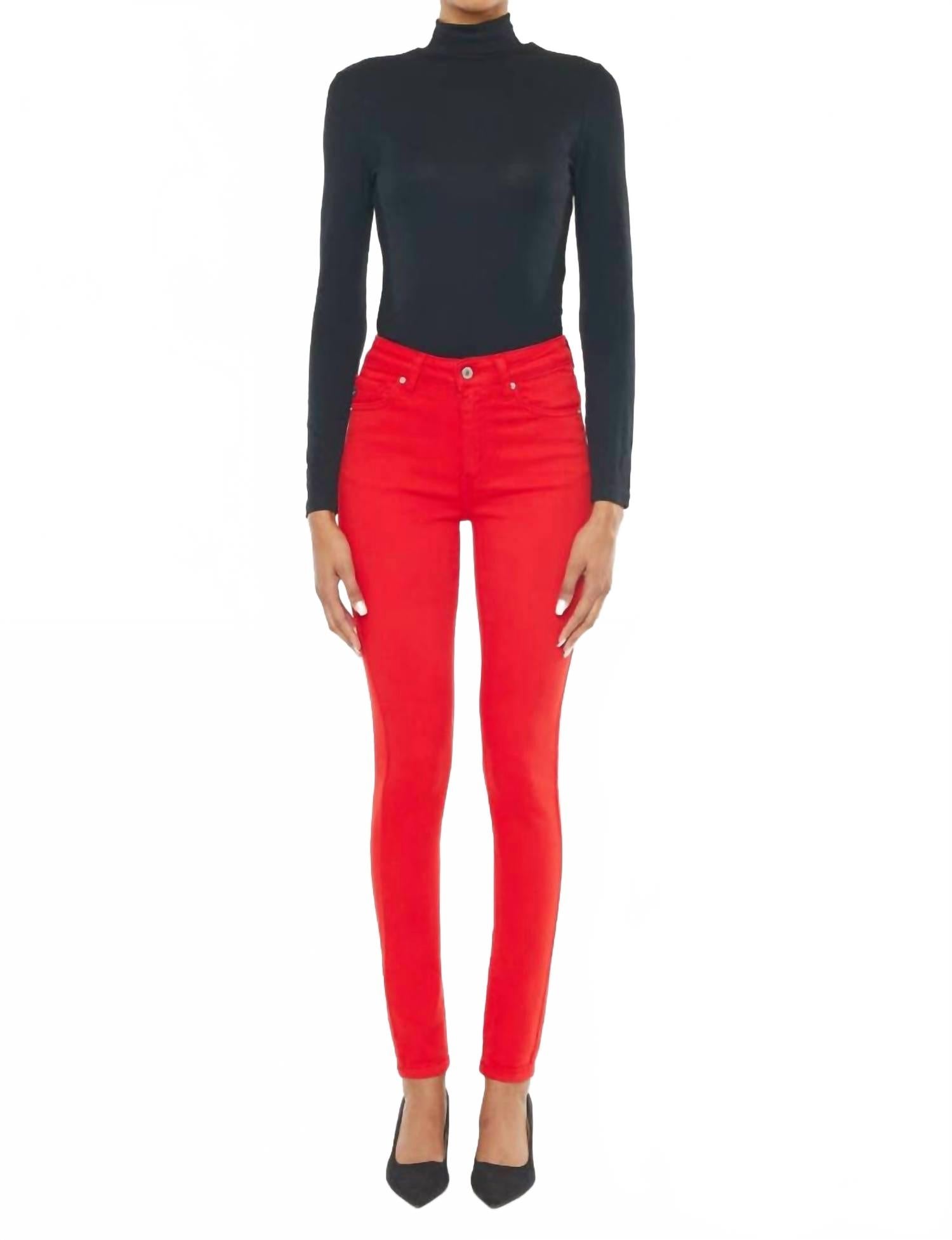 Джинсы-скинни с высокой талией в ярко-красном цвете Kancan, True Red
Джинсы-скинни с высокой талией в ярко-красном цвете Kancan, True Red