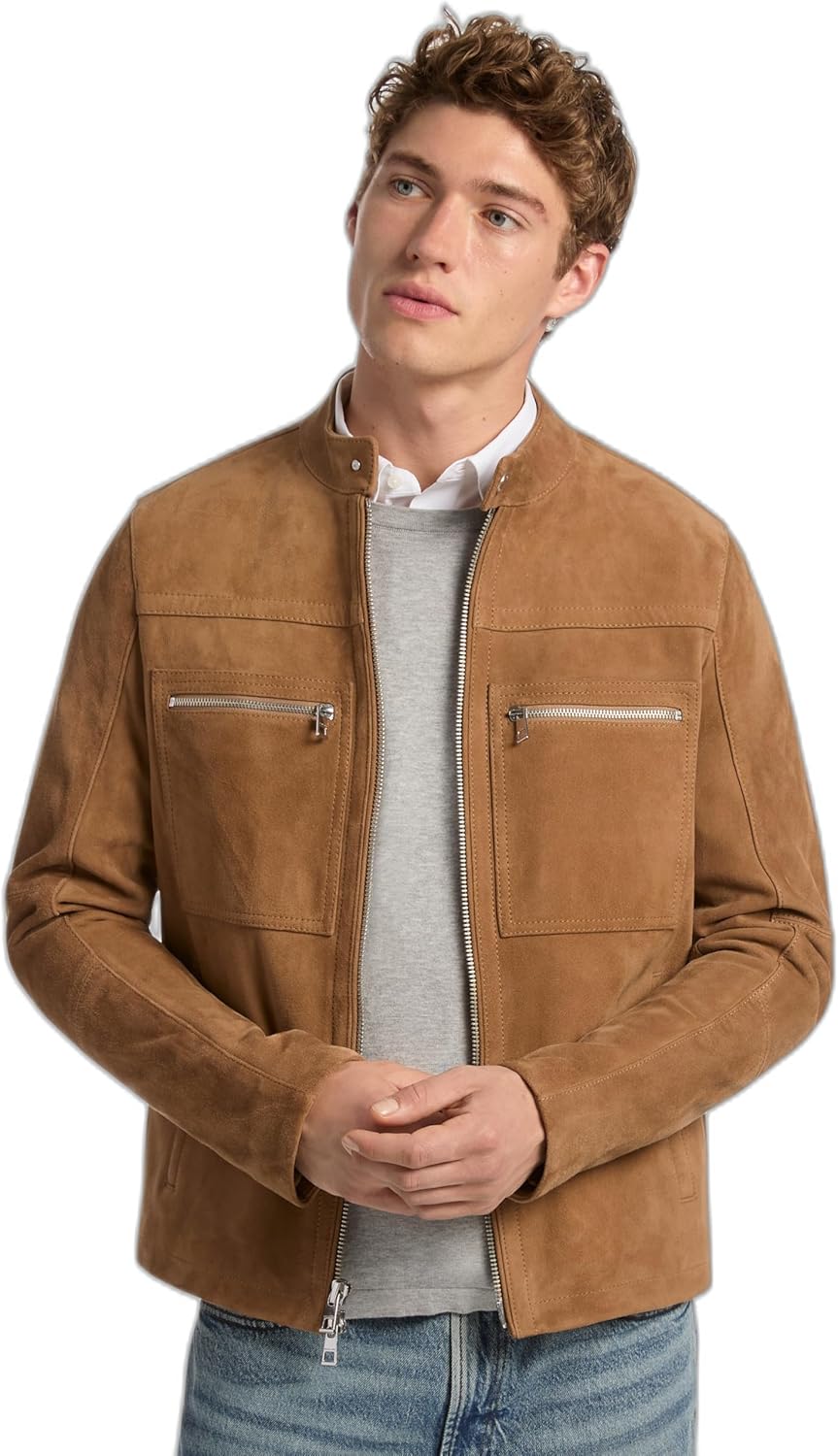 Куртка Racer из замши Michael Kors для мужчин с двумя молниями на карманах, Dark Camel
Куртка Racer из замши Michael Kors для мужчин с двумя молниями на карманах, Dark Camel