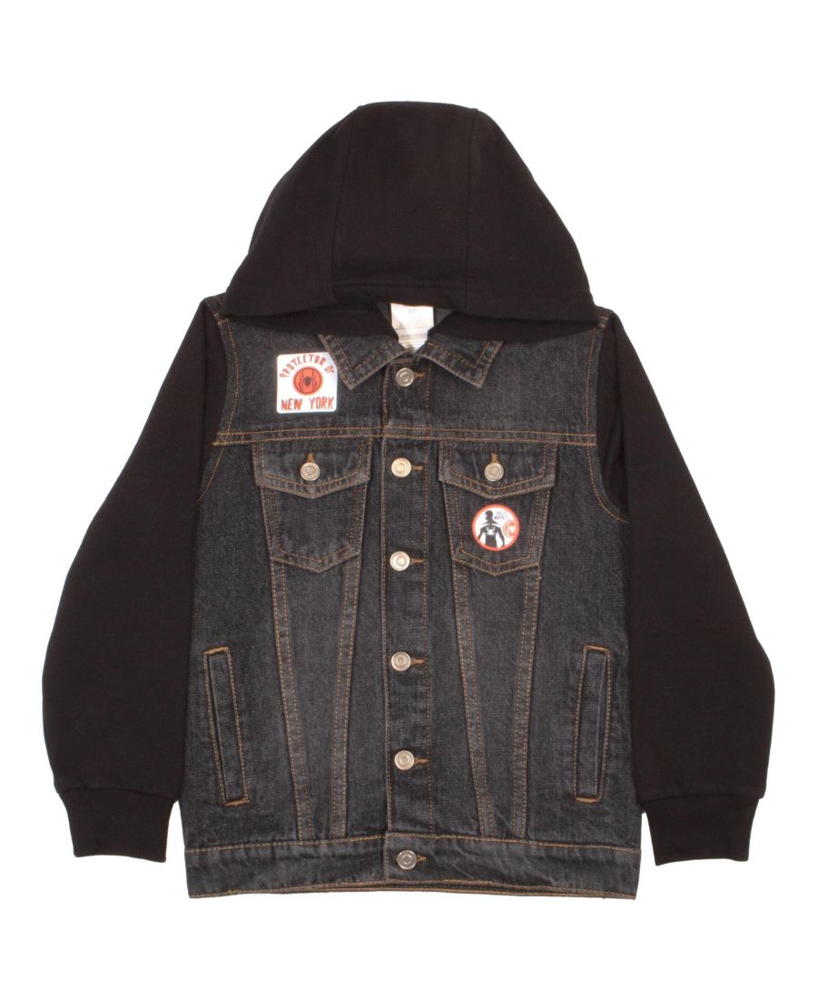 Детская джинсовая куртка с длинными рукавами и капюшоном в стиле Человека-паука Miles Morales, Black and gray
Детская джинсовая куртка с длинными рукавами и капюшоном в стиле Человека-паука Miles Morales, Black and gray