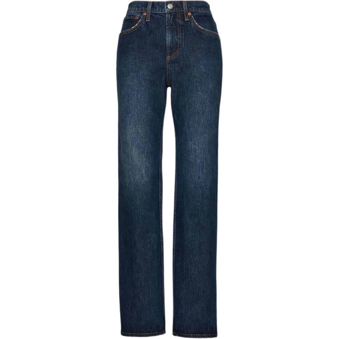 Джинсы женские темные потертые умеренно прямые GAP, темно-color washed
Джинсы женские темные потертые умеренно прямые GAP, темно-color washed