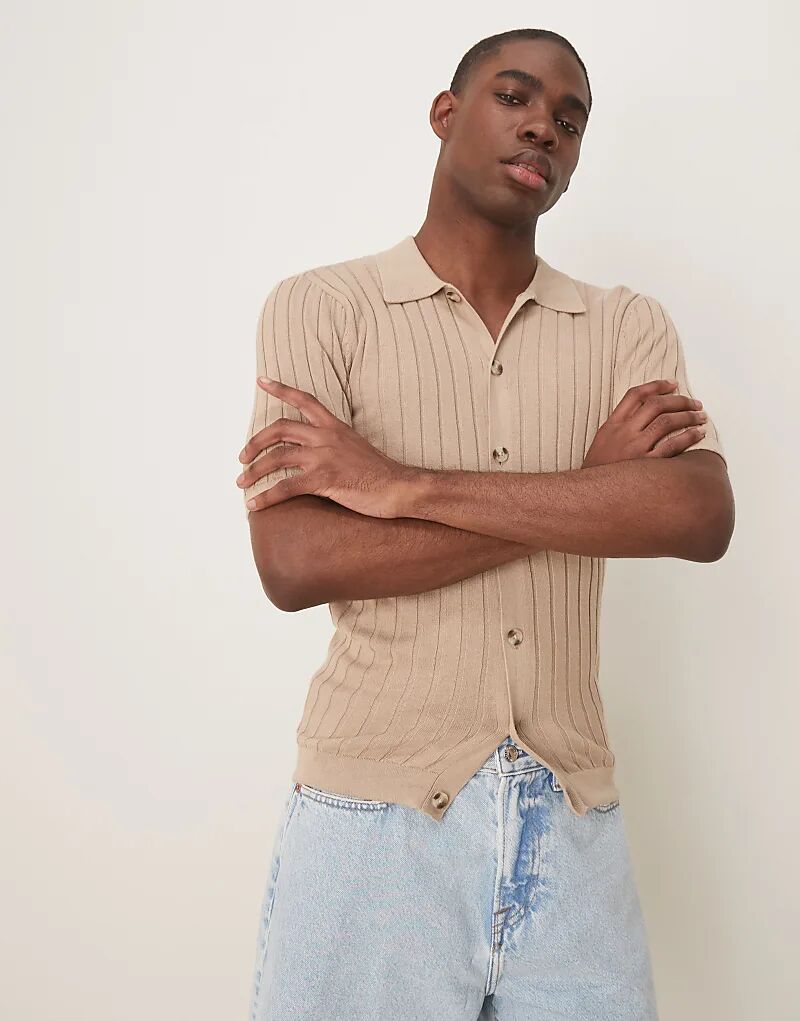 Легкая трикотажная резинка поло на пуговицах в каменном цвете ASOS DESIGN
Легкая трикотажная резинка поло на пуговицах в каменном цвете ASOS DESIGN