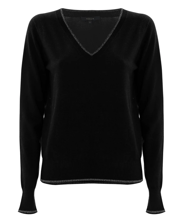 Пуловер приталенного кроя с окантовкой Kocca, черный
Пуловер приталенного кроя с окантовкой Kocca, черный