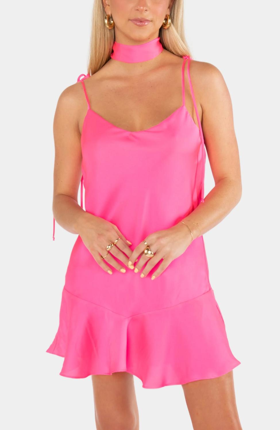 Ярко-розовое платье-галстук Show Me Your Mumu
Ярко-розовое платье-галстук Show Me Your Mumu