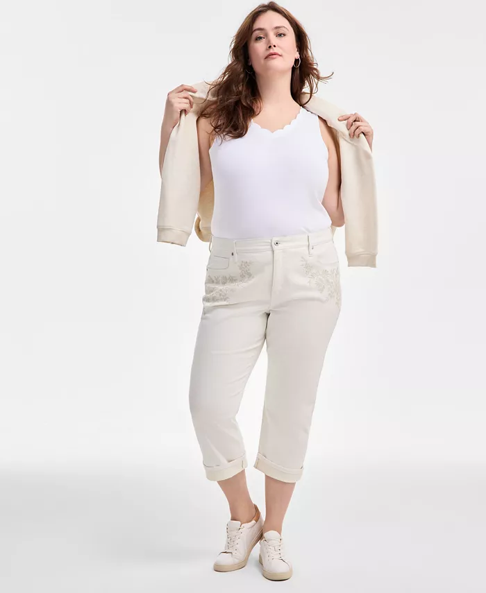 Капри джинсы с вышивкой, средняя посадка, для пышных форм, Plus Size Style & Co, белый
Капри джинсы с вышивкой, средняя посадка, для пышных форм, Plus Size Style & Co, белый