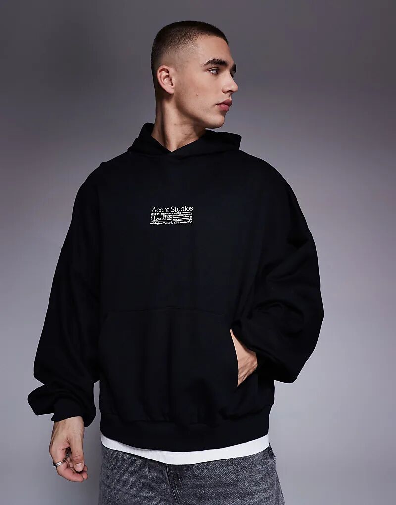 Экстремально свободная толстовка с капюшоном с принтом на груди черного цвета ASOS DESIGN 
Экстремально свободная толстовка с капюшоном с принтом на груди черного цвета ASOS DESIGN