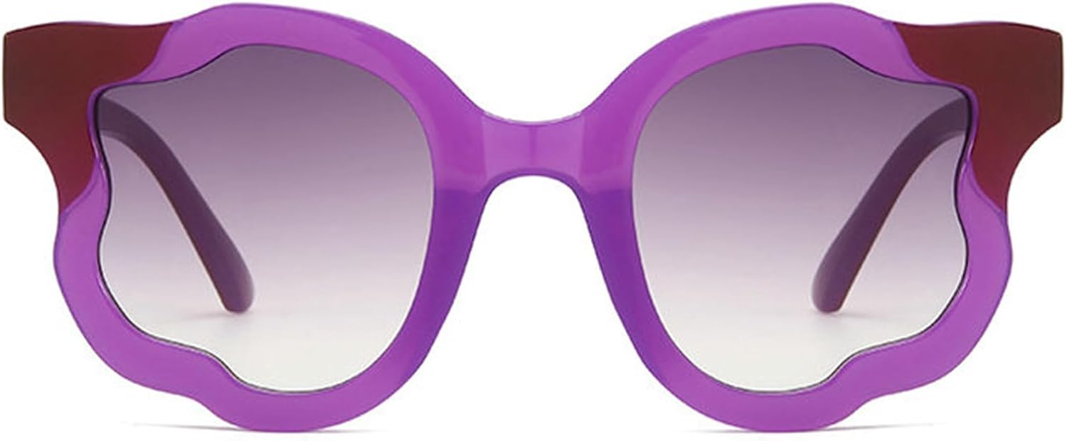 Willochra Большие круглые панк-солнцезащитные очки для женщин в крупной оправе, 2024 год, роскошные очки с неровной волнообразной формой и цветочным рисунком, модель F28, Purple
Willochra Большие круглые панк-солнцезащитные очки для женщин в крупной оправе, 2024 год, роскошные очки с неровной волнообразной формой и цветочным рисунком, модель F28, Purple