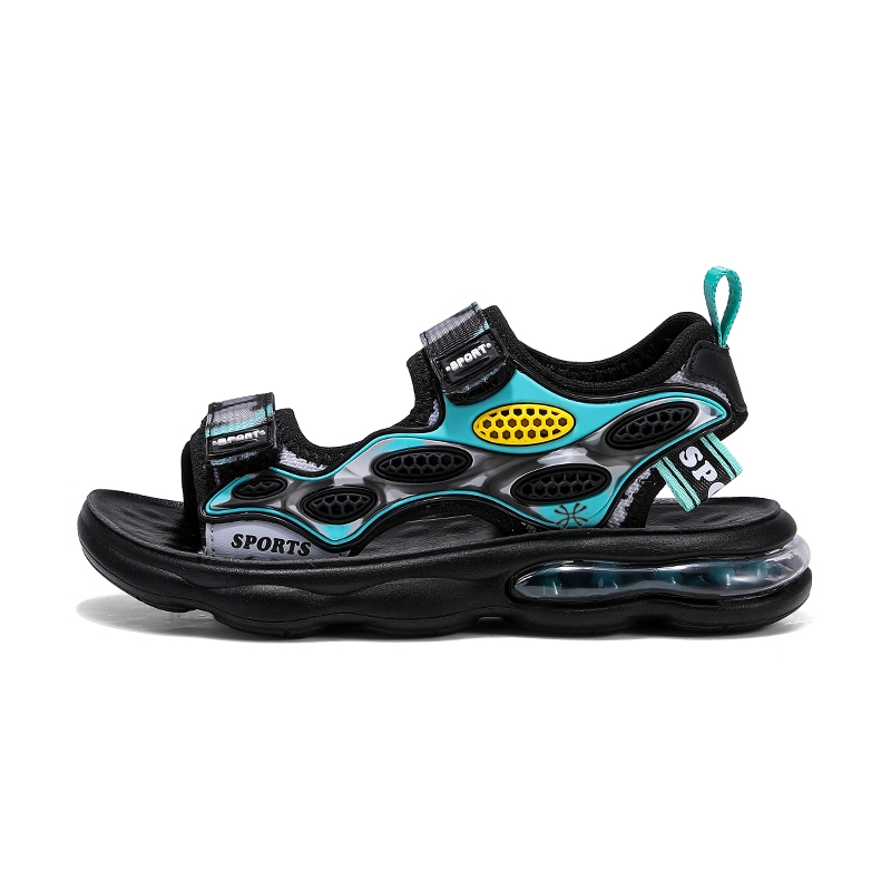 Сандалии для детей и подростков с противоскользящей амортизацией и дышащими свойствами YUZHAOLIN, черный/синий 
Сандалии для детей и подростков с противоскользящей амортизацией и дышащими свойствами YUZHAOLIN, черный/синий