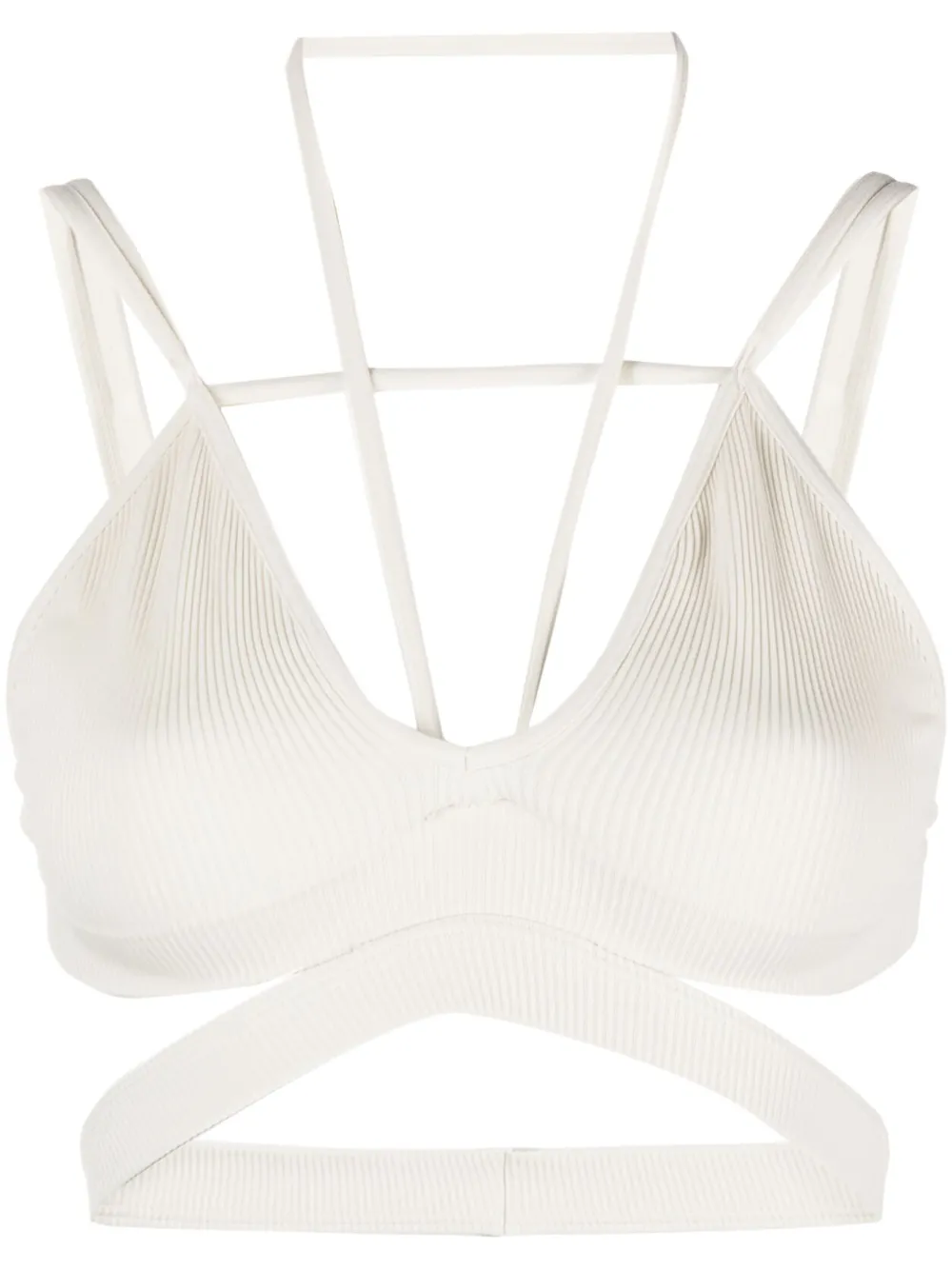 Укороченный топ в рубчик с вырезами ANDREĀDAMO, белый
Укороченный топ в рубчик с вырезами ANDREĀDAMO, белый