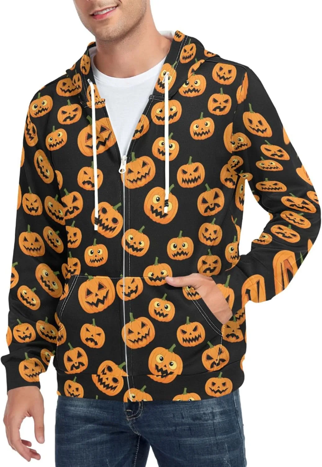 Мужская толстовка с капюшоном на молнии Pumpkin Faces на черном фоне CUPADA
Мужская толстовка с капюшоном на молнии Pumpkin Faces на черном фоне CUPADA