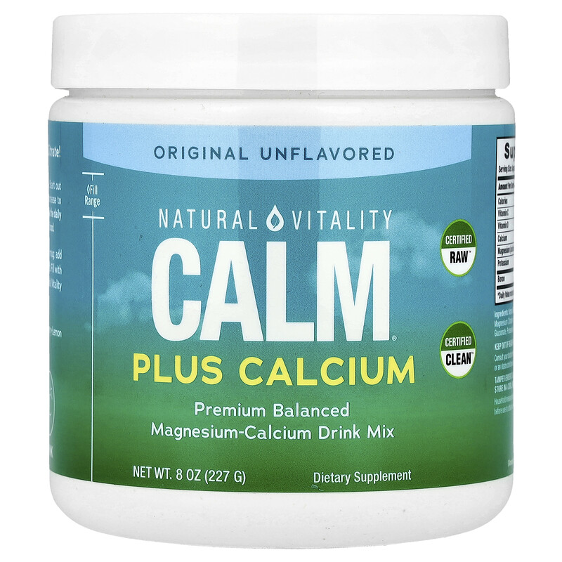 Natural Vitality, CALM Plus Calcium, смесь для приготовления напитка из магния и кальция, оригинальный без добавок, 227 г (8 унций)
Natural Vitality, CALM Plus Calcium, смесь для приготовления напитка из магния и кальция, оригинальный без добавок, 227 г (8 унций)