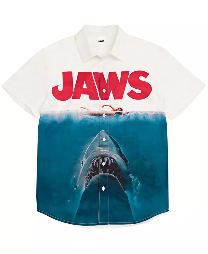 Мужская гавайская рубашка на пуговицах Jaws, белый 
Мужская гавайская рубашка на пуговицах Jaws, белый