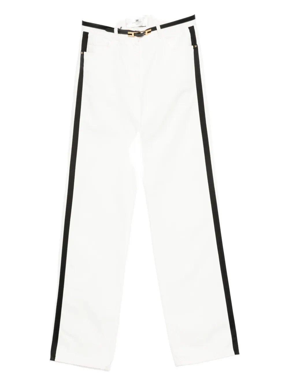 Брюки с поясом и полосками по бокам Elisabetta Franchi, белый
Брюки с поясом и полосками по бокам Elisabetta Franchi, белый