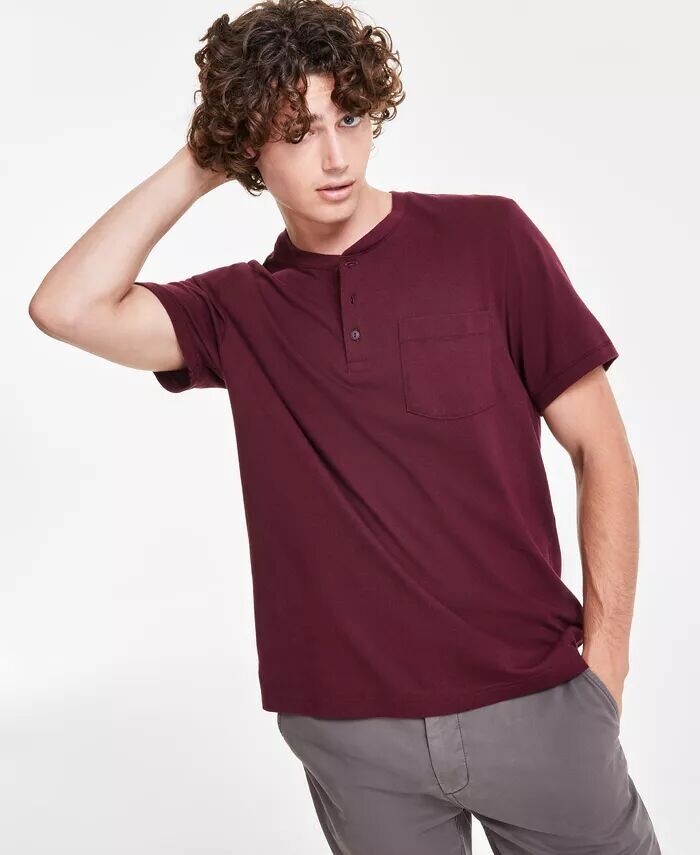 Мужская повседневная рубашка Henley с карманами и короткими рукавами Sun + Stone, красный
Мужская повседневная рубашка Henley с карманами и короткими рукавами Sun + Stone, красный