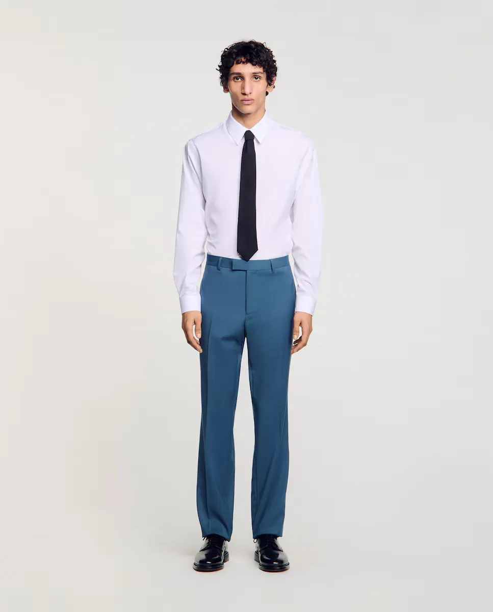 Мужские шерстяные костюмные брюки Sandro, синий
Мужские шерстяные костюмные брюки Sandro, синий