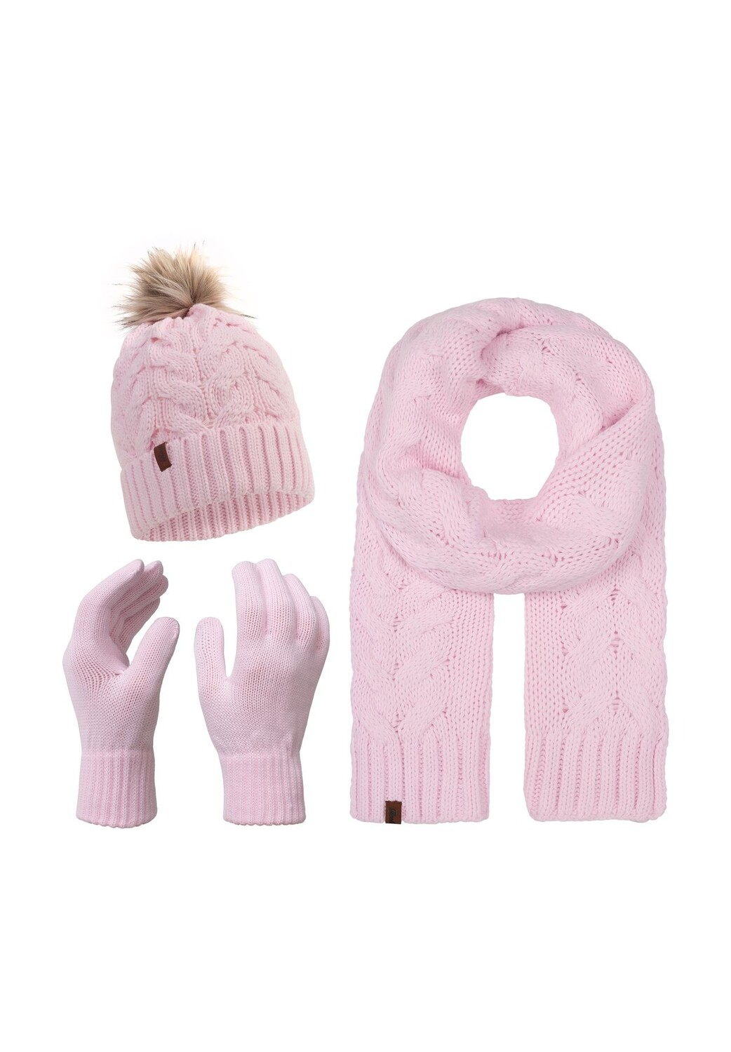 Шарф-шапка-перчатки зимний комплект Rock Creek, цвет Rosa One Size 
Шарф-шапка-перчатки зимний комплект Rock Creek, цвет Rosa One Size