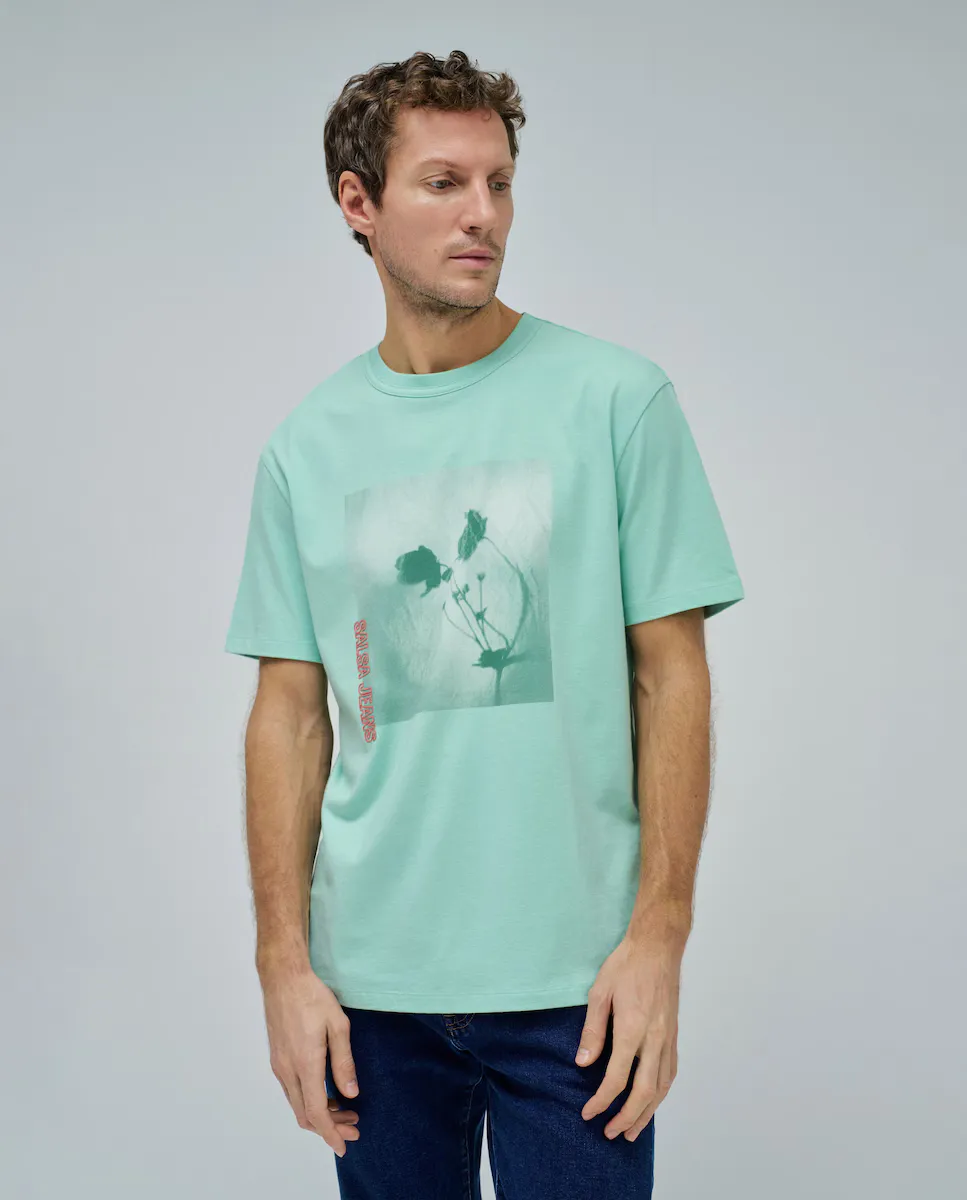 Мужская футболка с коротким рукавом и принтом на груди Salsa Jeans, зеленый
Мужская футболка с коротким рукавом и принтом на груди Salsa Jeans, зеленый