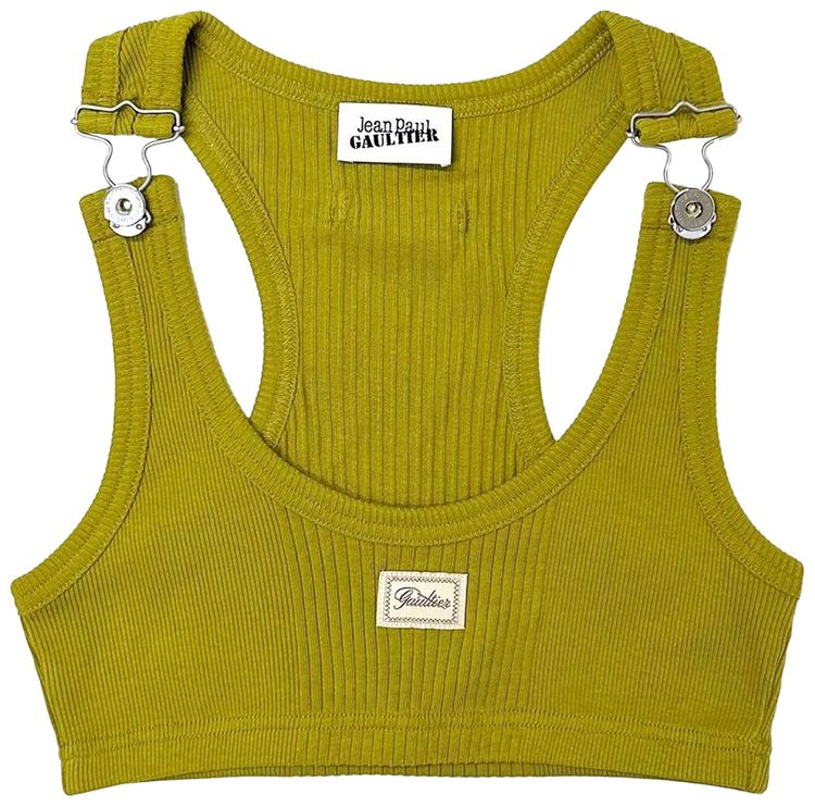 Хлопковый ребристый бюстгальтер Jean Paul Gaultier с нашивкой Gaultier и пряжками от комбинезона, зеленый
Хлопковый ребристый бюстгальтер Jean Paul Gaultier с нашивкой Gaultier и пряжками от комбинезона, зеленый