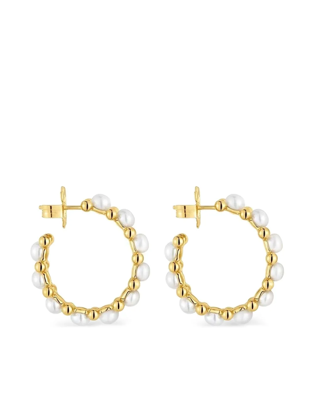 Серьги-кольца с искусственным жемчугом TOUS, золотой 
Серьги-кольца с искусственным жемчугом TOUS, золотой