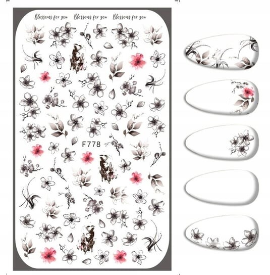 Наклейки для украшения ногтей с цветочными узорами F-778, Frezarkowo
Наклейки для украшения ногтей с цветочными узорами F-778, Frezarkowo