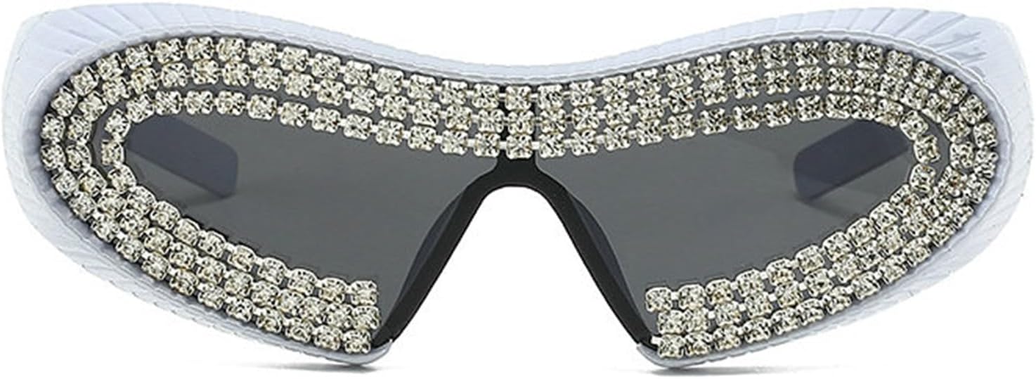 Willochra — большие солнцезащитные очки с крупными стразами для женщин, модные футуристические квадратные солнцезащитные очки с бриллиантами, очки для вечеринок, White
Willochra — большие солнцезащитные очки с крупными стразами для женщин, модные футуристические квадратные солнцезащитные очки с бриллиантами, очки для вечеринок, White