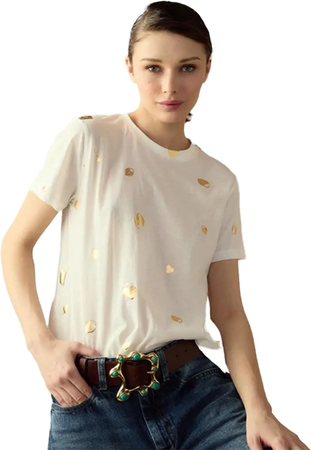 Cynthia Rowley Lock & Key Metallic Tee
Cynthia Rowley Lock & Key Metallic Tee