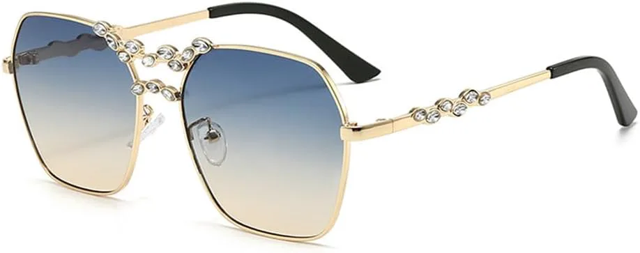 Женские солнцезащитные очки в металлической оправе с защитой от УФ-излучения, бриллиантовой инкрустацией и двойным лучом для уличной фотосъемки HCPIHF, Blue Tea
Женские солнцезащитные очки в металлической оправе с защитой от УФ-излучения, бриллиантовой инкрустацией и двойным лучом для уличной фотосъемки HCPIHF, Blue Tea