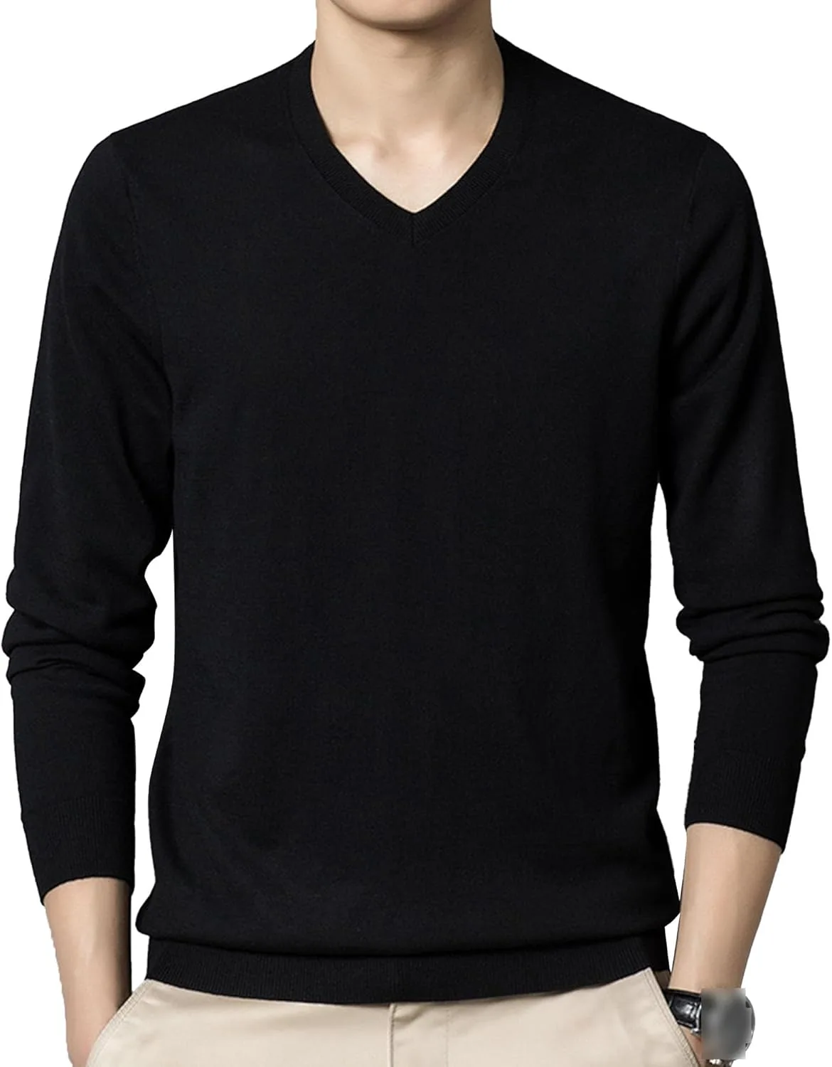 Мужской свитер V-образным вырезом с длинными рукавами, повседневный, приталенный, вязаный SWJGLITTR
Мужской свитер V-образным вырезом с длинными рукавами, повседневный, приталенный, вязаный SWJGLITTR