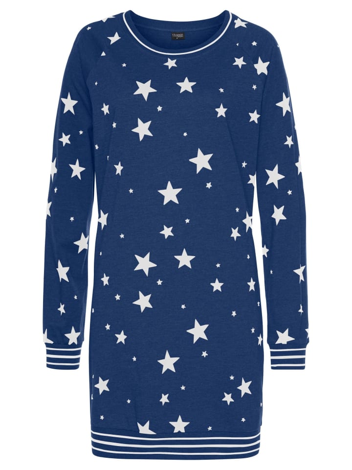 VIVANCE DREAMS Ночная рубашка с темно-синим узором
VIVANCE DREAMS Ночная рубашка с темно-синим узором