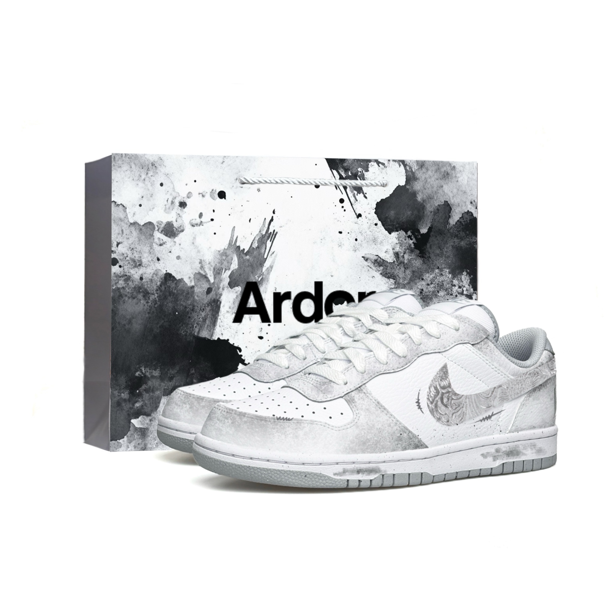 Nike Big WAO Устойчивые к истиранию Увеличивающие рост Низкие кроссовки для скейтбординга Мужские Бело-серые
Nike Big WAO Устойчивые к истиранию Увеличивающие рост Низкие кроссовки для скейтбординга Мужские Бело-серые