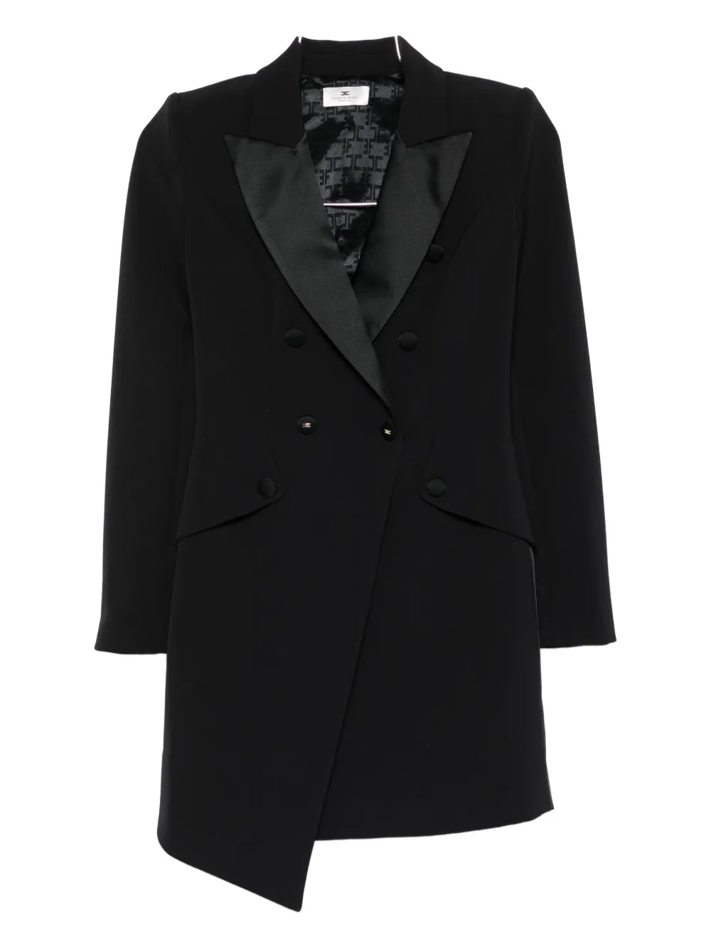 Двубортное мини-платье с атласными отворотами Elisabetta Franchi, черный
Двубортное мини-платье с атласными отворотами Elisabetta Franchi, черный