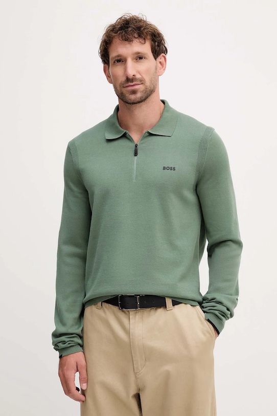 Хлопковый свитер Boss Green, зеленый
Хлопковый свитер Boss Green, зеленый